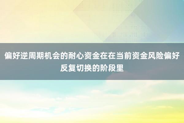 偏好逆周期机会的耐心资金在在当前资金风险偏好反复切换的阶段里