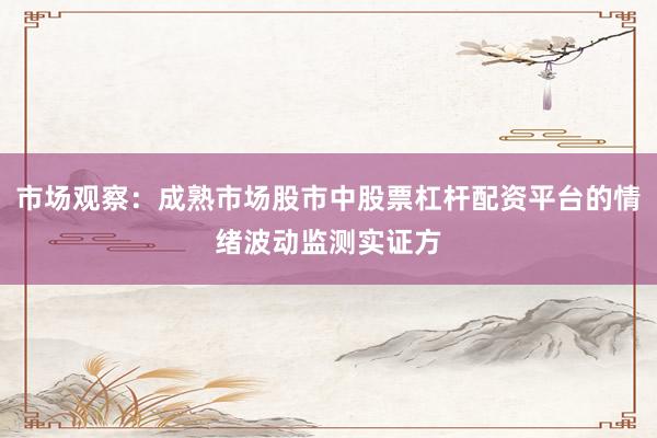 市场观察：成熟市场股市中股票杠杆配资平台的情绪波动监测实证方