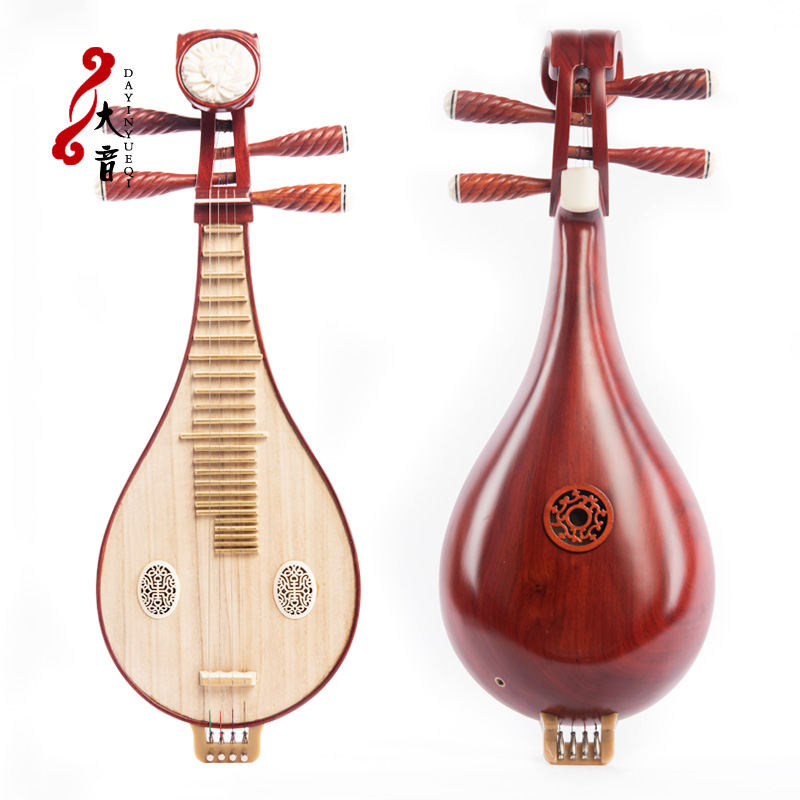 厂家促销专业初学考级演奏用琴红檀木贝雕柳琴乐器赠配件拨片弦盒